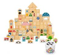 Luwecf Blocchi da Costruzione Legno, Gioco, naturale, secchio, 25cm | Architture giocattolo, Blocchi cittadini in legno, Laboratori scolastici, Per genitori atnti