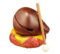 Luwecf Blocco del tempio Mokugyo, pesce di legno con mazzuolo e tappetino per il domestico, tavolo da spa, 3.5 Inch
