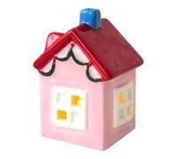 Luwecf Casa di Natale in ceramica, decorazione natalizia, statuetta per la casa, illuminata, per camera da letto invernale, libreria, interni, Style C