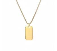 Luwecf Collana Acciaio Ciondolo Moda Pendente Tag Elegante in Comoda da Indossare Adatta Abbigliamento Urbano Tempo Libero Ufficio, Oro