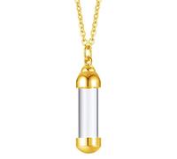 Luwecf Collana con Ciondolo Ricordo per Ceneri, Composta da Due Pezzi in Acciaio E Tubo di Vetro.