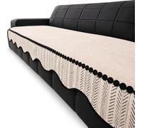 Luwecf Copridivano in Ciniglia, Protezione, Beige, 90cm bracciolo/schienale | Superficie antiscivolo, Protezione per seduta, Case con animali domestici, Per cerca copri
