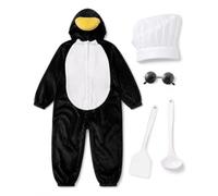 Luwecf Costume Cosplay Pinguino per ulti, Travestimento Animale Unisex con Accessori da Chef, L (165-175cm)