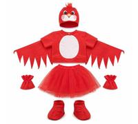 Luwecf Costume di Scena per Bambini, Stile, Uccello rosso, donna, 160cm | Livello di A, Costume divertente, Coreografie di gruppo, Per insegnanti