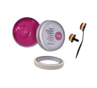 Luwecf Crema Termodegradabile con Pennello E Nastro Adesivo per Trasferire Modelli E Tessuti per Il Cucito, Rosso
