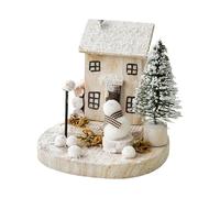 Luwecf di Villaggio Innevato di Natale, Casa con Scena Natalizia, Miniatura per Feste, Style F