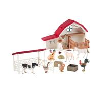 Luwecf Farmer Figurine Set Statuine Animali Miniatura Dettagli Realistici Materiali Resistenti Adatto per Gioco Educativo Ornamento Scrivania, 29.5 Cm X 10 Cm X