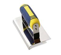 Luwecf Frattazzo per Intonaco in Acciaio Inox con Maniglia Antiscivolo Utensile per Taglio Preciso Smussatura Marciapiedi E Angoli Adatto per Muratura Pareti Pavimentazioni Lavori Esterni, R11mm