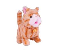 Luwecf Giocattolo Gatto Interattivo Peluche Elettronico Parlante Cammina E Riproduce Suoni Registrabili Coda E Testa Mobili per Bambini Adatto a Sviluppo Cre, Giallo