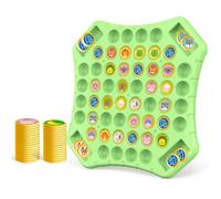 Luwecf Gioco da Tavolo per Bambini, Giocattolo Educativo di Memoria con Animali e Frutta, Gioco da tavolo a ribalta per quattro giocatori con 72 pezzi (animali e frutta) e girandola di gioco