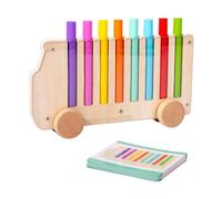 Luwecf Gioco di Abbinamento Dei Colori con Bastoncini Da Inserire nel Bus di Legno, Giocattolo per La Scuola E La Bambini