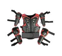 Luwecf Kids Motocross Protectors Set Protezioni Bambino Giacca Armatura Schiena Petto Ginocchiere Gomitiere Traspirante Imbottitura Pp Foam Adatto, Rosso