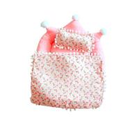 Luwecf Letto per Bambola, Figura per Dormire, Letto Portatile per Bambola, Trapunta per Materasso E Cuscino per La Decorazione di Micro Paesaggi Domestici, Rosa, M