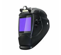 Luwecf Maschera Saldatura Casco Protezione Viso Occhi Schermo Autoscuro Campo Ampio Lente Nitida Regolazione Sensibilità, Z款真彩 Pellicola Protettiva + Batteria + Faro + Fascia Antisudore