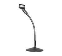Luwecf Microfono Supporto per Microfono Da Tavolo Gooseneck Struttura in Metallo Base Solida Adatto a Conferenze Lezioni Universitarie Spettacoli O, Nero