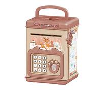 Luwecf Mini Bancomat Elettronico per Bambini con Funzione di Scorrimento, Marrone, Taglia unica bambino