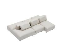 Luwecf Miniatura Divano Casa delle Bambole Sofa Micro Scena Mobile Decorativo Cuscino Artificiale Mobili Camera Abbellimento Adatto per Allestimenti Oggetti, M 2 Rows White