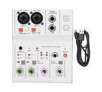 Luwecf Mixer Audio Mixer DJ Interfaccia Audio USB di Missaggio per Suono Compatto E Leggero con Struttura in Metallo Adatto per Registrazione E Strea, Bianco