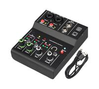 Luwecf Mixer Audio Mixer DJ Interfaccia Audio USB di Missaggio per Suono Compatto E Leggero con Struttura in Metallo Adatto per Registrazione E Strea, Nero