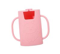 Luwecf Porta Sacca Spremi Contenitore Merenda Bambini Supporto Sacchetto Yogurt Porta Succo Silicone Design Antigoccia Facile Presa Adatto a Bambini Genitori, Rosa, Taglia unica bambino