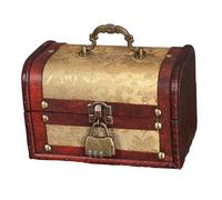 Luwecf Portagioie/Organizer per Gioielli E Accessori con Scomparti in Legno E Maniglia in Resina, Multifunzione, Adatto per La Camera da Letto, Stile D
