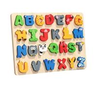 Luwecf Puzzle in Legno Giocattolo Prescolare Tavola di Abbinamento Puzzle Numeri Gioco Educativo con Pezzi Grandi E Resistenti Adatto per Bambini E Bambine, Alfabeto