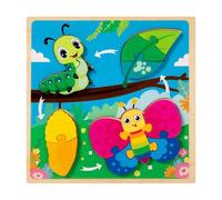 Luwecf Puzzle in Legno Rompicapo Didattico Gioco a Incastro Tavola per Bambini Giocattolo per La Motricità per Imparare Il Ciclo Vitale Adatto per Giochi in, Falena
