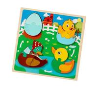 Luwecf Puzzle in Legno Rompicapo Didattico Gioco a Incastro Tavola per Bambini Giocattolo per La Motricità per Imparare Il Ciclo Vitale Adatto per Giochi in, Anatra