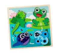 Luwecf Puzzle in Legno Rompicapo Didattico Gioco a Incastro Tavola per Bambini Giocattolo per La Motricità per Imparare Il Ciclo Vitale Adatto per Giochi in, Rana