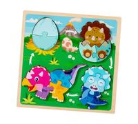 Luwecf Puzzle in Legno Rompicapo Didattico Gioco a Incastro Tavola per Bambini Giocattolo per La Motricità per Imparare Il Ciclo Vitale Adatto per Giochi in, Dinosauro