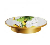 Luwecf Rotating Espositore Girevole Base Rotante Piattaforma Elettrica Tavola Specchio Materiale Funzione Rotazione Automatica Presentazione Elegante Adatto, Oro Specchiato, 26x26-35cm