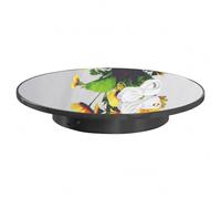 Luwecf Rotating Espositore Girevole Base Rotante Piattaforma Elettrica Tavola Specchio Materiale Funzione Rotazione Automatica Presentazione Elegante Adatto, Nero Specchiato, 26x26-35cm