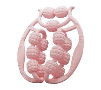 Luwecf Rullo Massaggio Gambe Rullo Muscolare Gambe Dispositivo Massaggiante Manuale 15 Rulli Rotazione Completa Struttura in PP Manico Pratico Adatto per Spo, Rosa