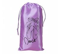 Luwecf Sacchetto Danza in Raso Borsa Scarpette Custodia Laccio Tasca Scarpe Balletto con Interno Liscio Che Protegge da Graffi E Polvere con Chiusura Rapida, Viola Satinato