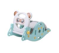 Luwecf Scivolo per Bambini Giocattolo Multifunzione Cavallo a Dondolo Struttura da Gioco con Canestro E Anelli Set Tre in Adatto per Gioco Educativo, Verde