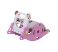 Luwecf Scivolo per Bambini Giocattolo Multifunzione Cavallo a Dondolo Struttura da Gioco con Canestro E Anelli Set Tre in Adatto per Gioco Educativo, Rosa