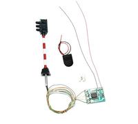 Luwecf Segnale Ferroviario Modello con 3 Luci LED Rosso Verde Giallo Semaforo Blocco Traffico Mini Segnale Paesaggio Micro Scenario Materiale Metallo Pp ADA, Palo Rosso Bianco