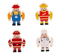 Luwecf Set di Costruzioni in Legno Ad Incastro (4 Pezzi) per Bambini dai 3 Ai 5 Anni.