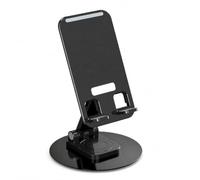 Luwecf Supporto da Tavolo per Telefono, Versione Migliorata Nera | Meccanismo di blocco, Base per Tablet Piccoli, Per videoamate stabili, Per Viaggiatori Frequenti