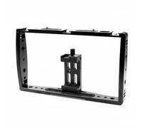 Luwecf Supporto Telecamera Staffa Maniglia Vlogging Gabbia Fotocamera Alluminio con Struttura Robusta Antiscivolo Adatto a Videoblog Riprese Quotidiane, Nero, Con Morsetto Per Telefono A