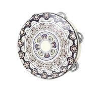 Luwecf Tamburello Da 8 Pollici Giocattolo Educativo Musicale per Bambini Strumenti Musicali Tamburo in Legno per Bambini Che Ballano Concerti di Nozze, Fiore bianco, 20 cm x 20 cm x 4,5 cm