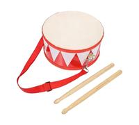 Luwecf Tamburo a Mano Batteria Giocattolo Educativa Jazz Bambini Percussione Legno Metallo Adatto a Festa Bambini Asilo Momenti Ricreativi, Rosso