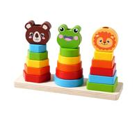 Luwecf Torre di Impilamento Arcobaleno Realizzata in Legno per Promuovere L'apprendimento di Ragazzi E Ragazze