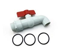 Luwecf Valvola di Flusso Industriale Rubinetto Barile Valvola Scarico Tamburo Rubinetto con Leva Raccordo G2 DN50 PVC Robusto con Uscita a Gomito per, 90 Gradi, Diametro Interno 50mm