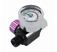 Luwecf Valvola Regolatrice Pressione Manometro Analogico Quadrante Compatto Regolatore Pressione Raccordo Alluminio Plastica Adatto per Macchinari Industria Laboratorio, Viola, Viola