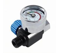 Luwecf Valvola Regolatrice Pressione Manometro Analogico Quadrante Compatto Regolatore Pressione Raccordo Alluminio Plastica Adatto per Macchinari Industria Laboratorio, Blu, Blu