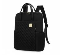 Luwecf Zaino Donna Viaggio Oxford PU Tasche Multifunzione Comparto Portacomputer Chiusura Zip Profilo Moderno Trapuntato Adatto per Escursioni Eventi Urbani, Black 763