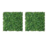 LUWENER 2 pannelli da parete in erba artificiale, 50 x 50 cm, si combinano a 1 m x 0,5 m, parete verde densa, decorazione moderna per casa, bagno, giardino, patio, ufficio, interni ed esterni