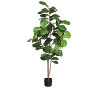 LUWENER Ficus Lyrata artificiale da 1,8 m, Ficus Lyrata finta in vaso, pianta artificiale per ufficio, interni ed esterni, giardino, soggiorno, decorazione per la casa (1 pezzo, 180,3 cm)