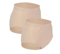 LUWOO Confezione da 2 mutandine da donna con cerniera, biancheria intima da viaggio da donna, mutandine a vita (marrone chiaro), Nero , L